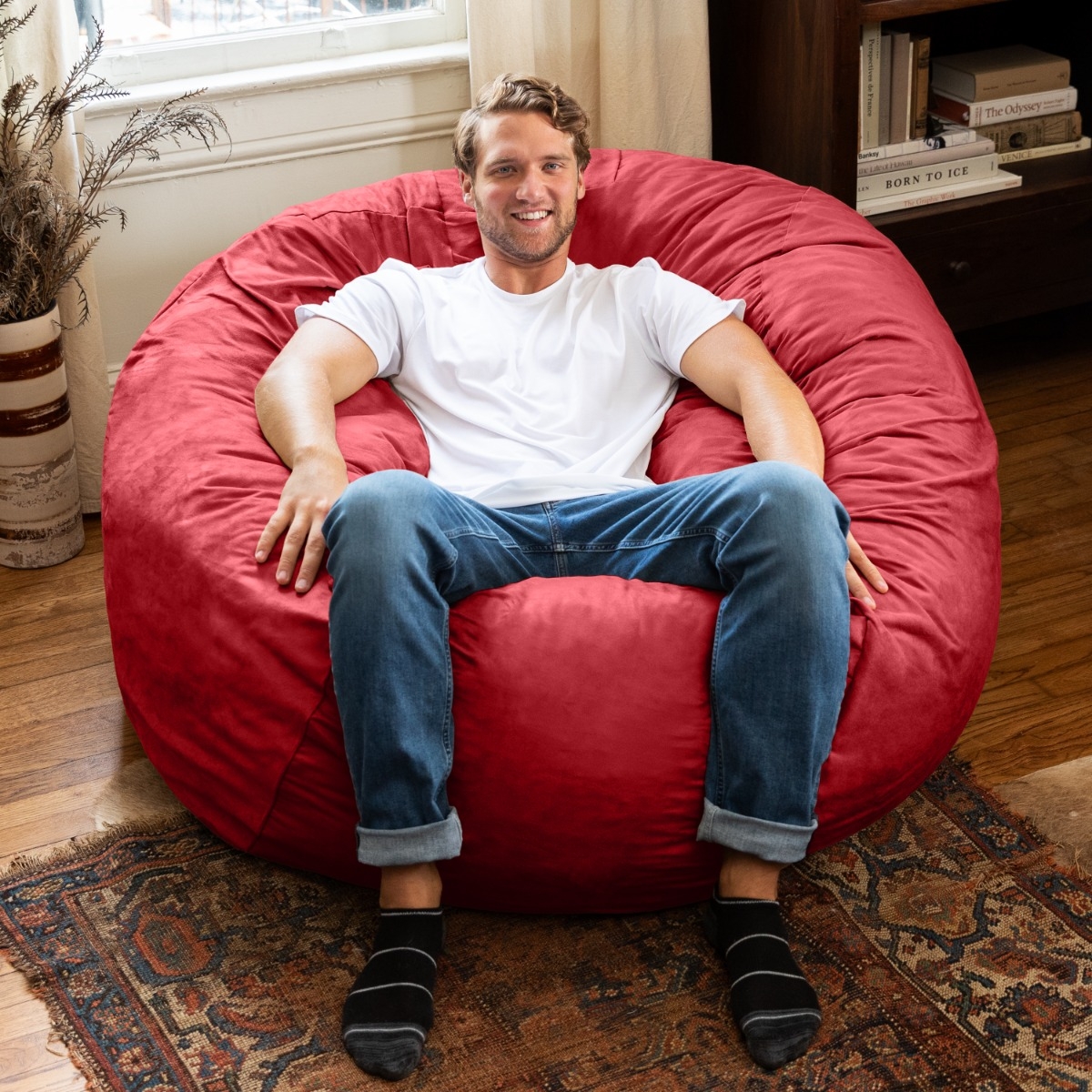ボックスチェア Jaxx® Saxx 5 ft. - Large Adult Size Bean Bag Chair | Jaxxbeanbags.com